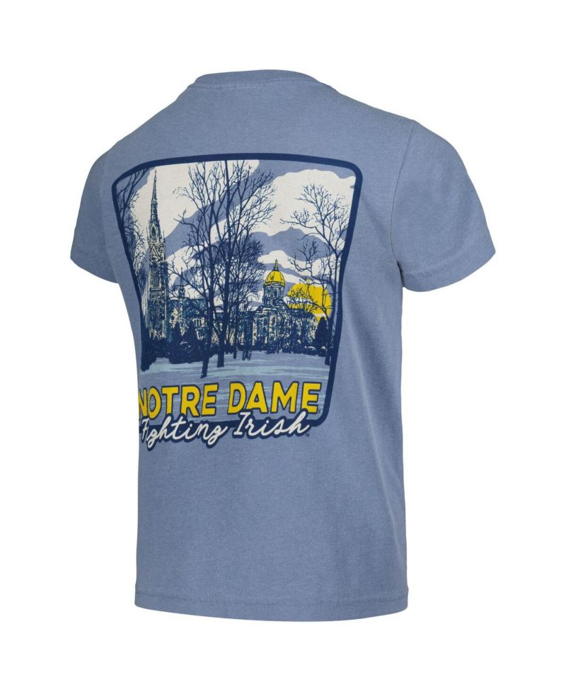 Big Boys and Girls Blue Notre Dame Fighting Irish Hyperlocal Comfort Colors T-Shirt
