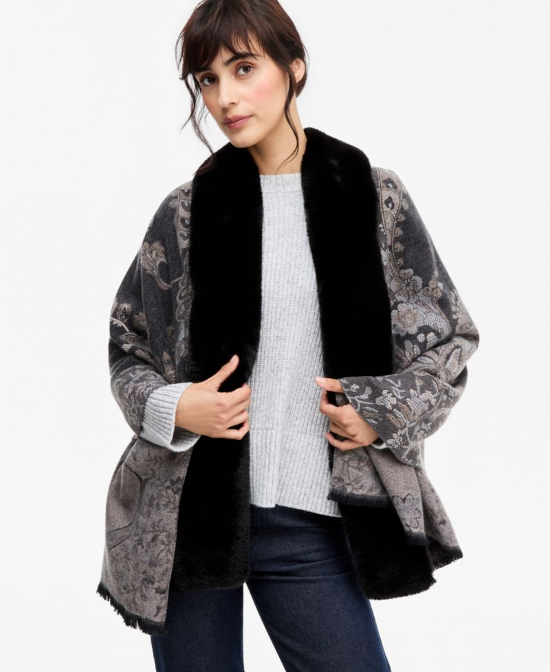 Women's Brocade Floral Wrap Scarf