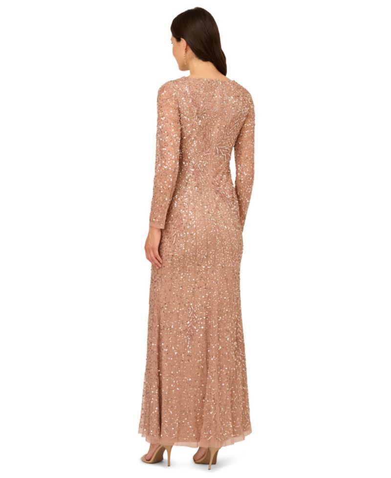 Petite V-Neck Beaded Dress
