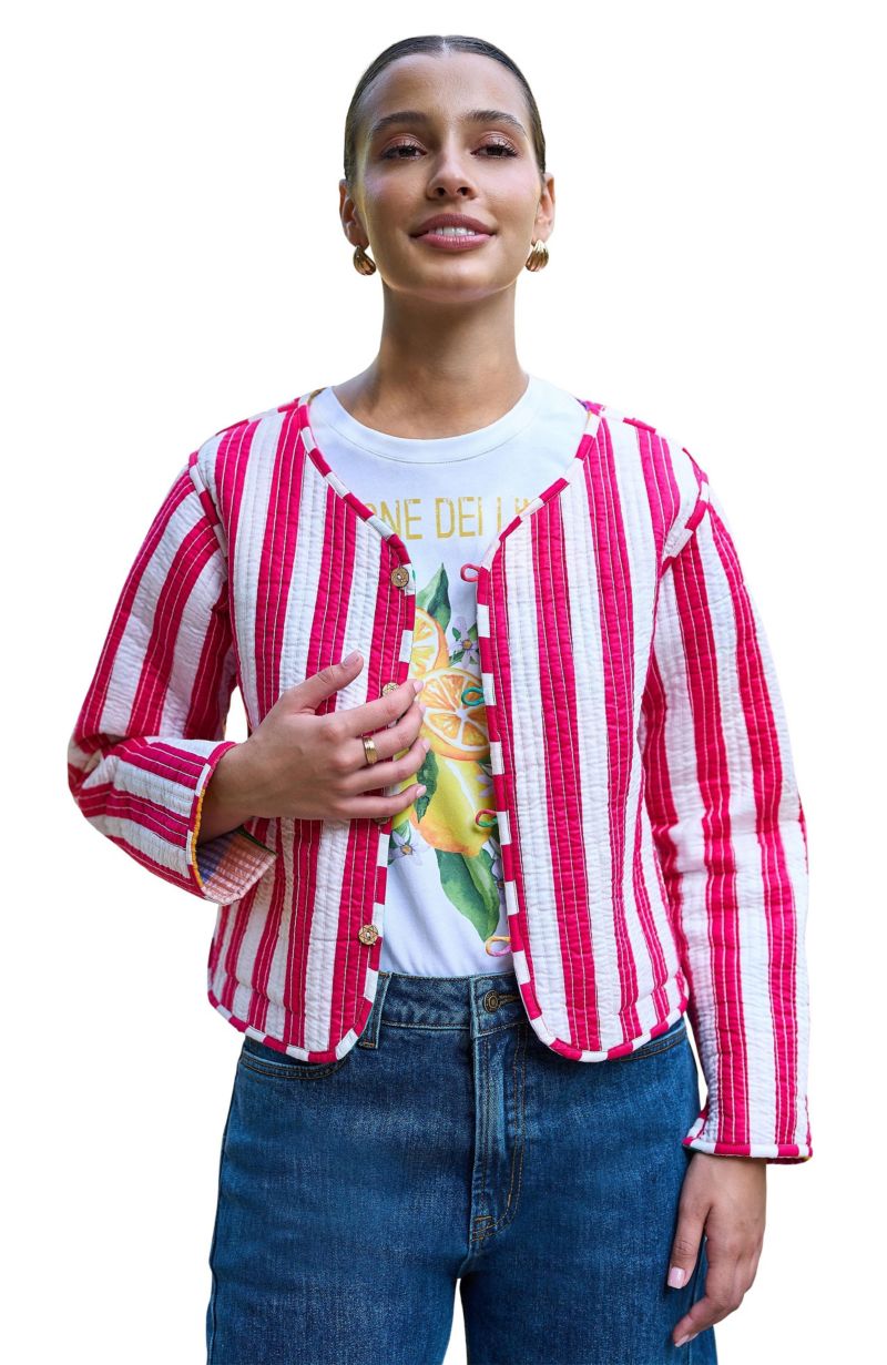 Women's Collar Reversible Cotton Quilted Jacket
