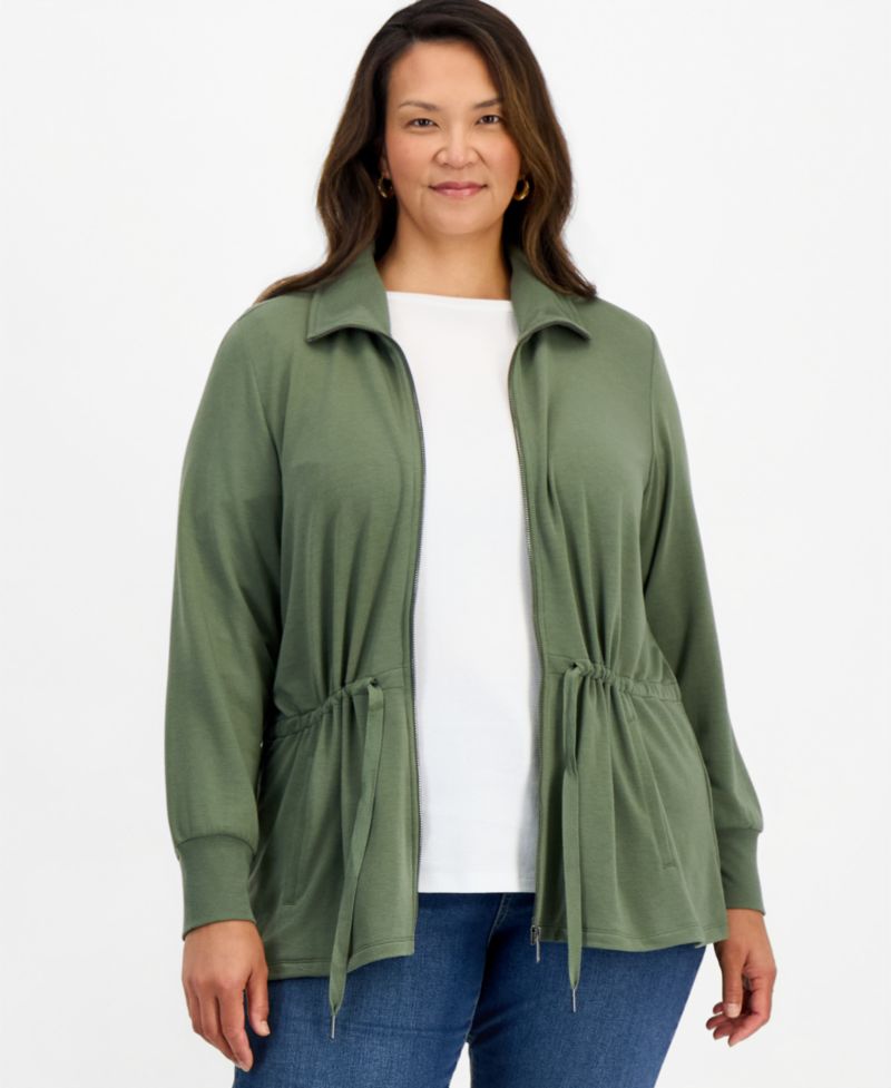 Plus Size LuxLounge French Terry Zip-Up Jacket