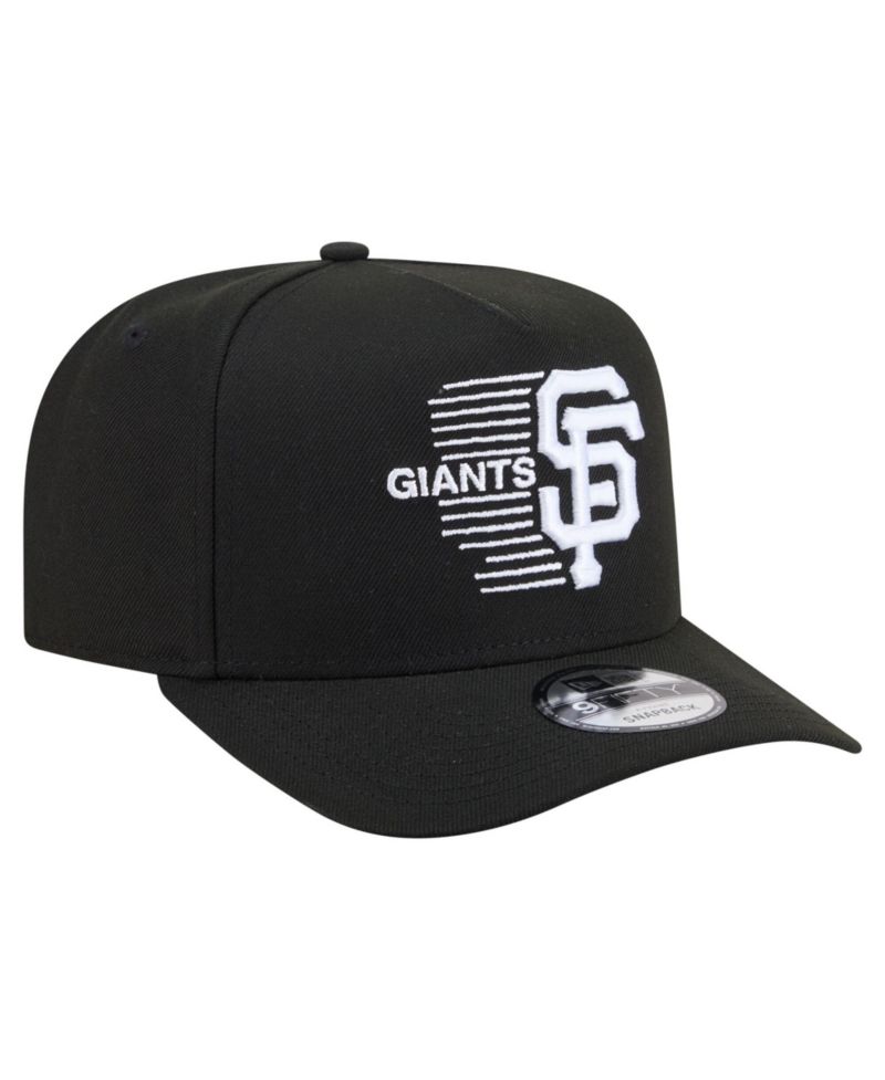 Men's Black San Francisco Giants Motion A-Frame 9FIFTY Snapback Hat