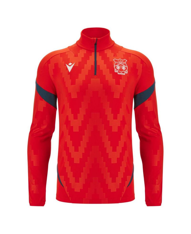 Men's Red Wrexham Training Quarter-Zip Pullover Hoodie