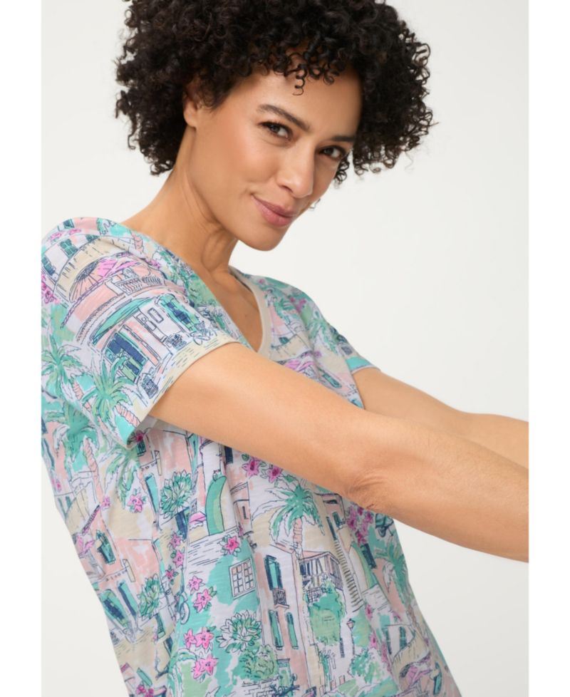 Women's Italian Villa Print T-Shirt
