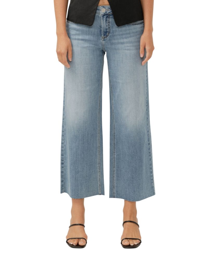 Women's Suki Mid Rise Curvy Fit Wide Leg Jeans