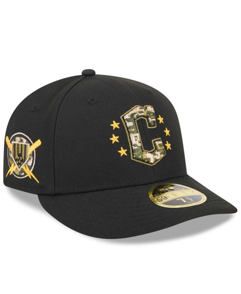 Men's Black Cleveland Guardians 2024 Armed Forces Day Low Profile 59FIFTY Fitted Hat