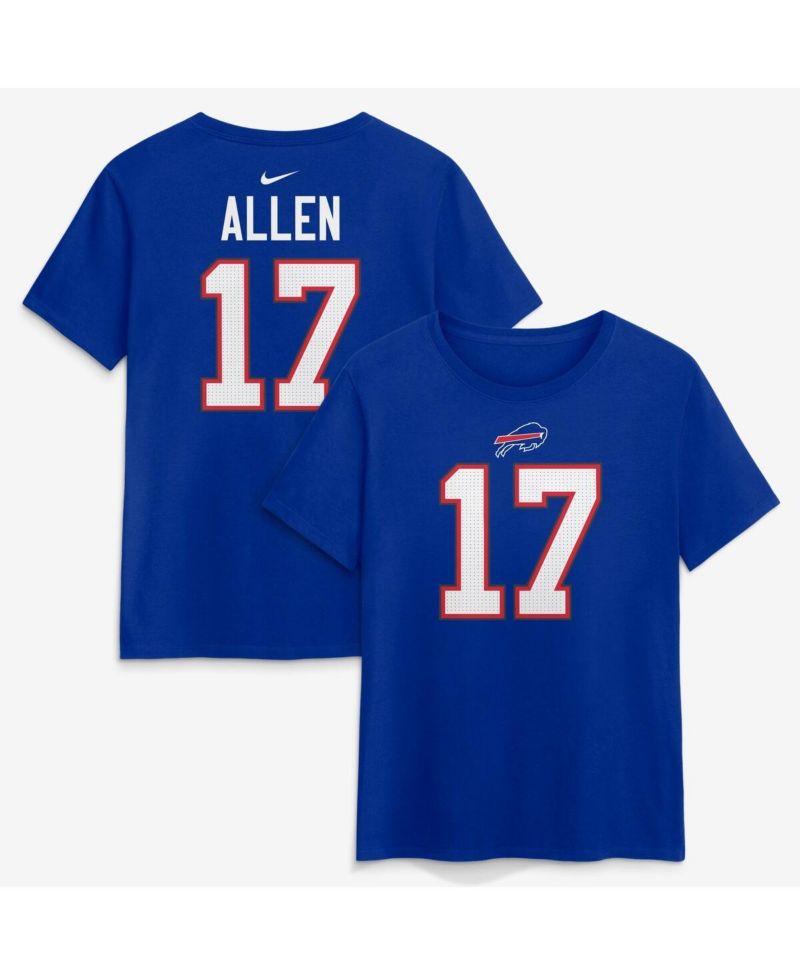 Women's Josh Allen Royal Buffalo Bills Player Name & Number T-Shirt