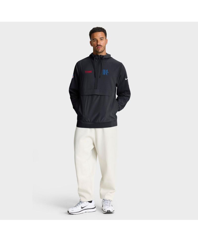 Men's Navy Houston Texans Sideline Alt Pack Anorak Half-Zip Hoodie Jacket