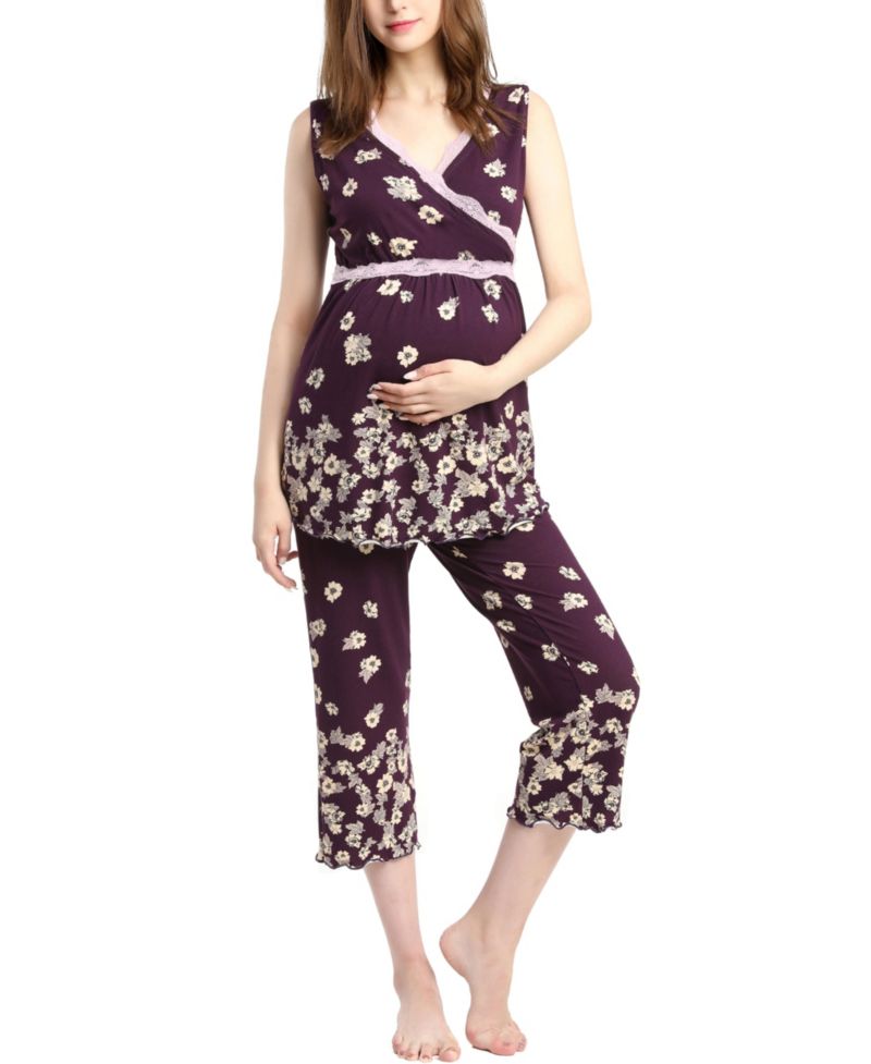 Maternity kimi + kai Eeva Nursing Pajama Set