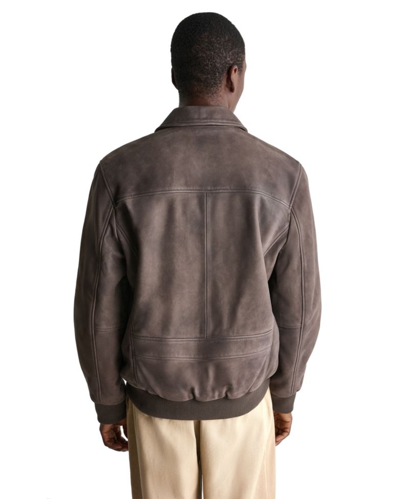 Men's Leather Bomber Jacket