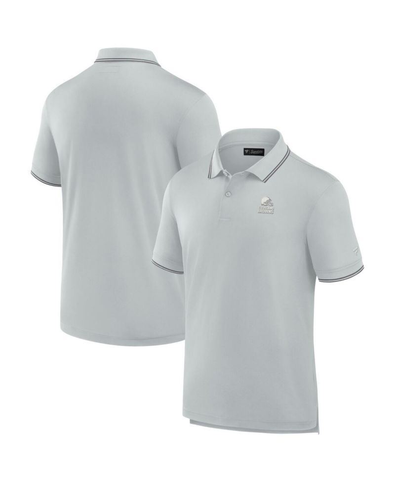 Men's Gray Cleveland Browns Pique Polo Shirt