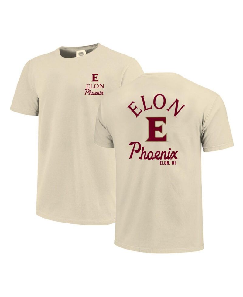 Men's Cream Elon Phoenix Comfort Colors Mascot Overlay T-Shirt