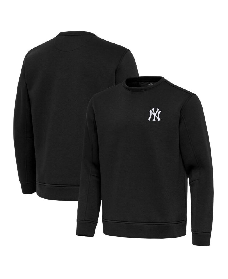 Men's Black New York Yankees Relevant Lightweight Pullover Sweatshirt