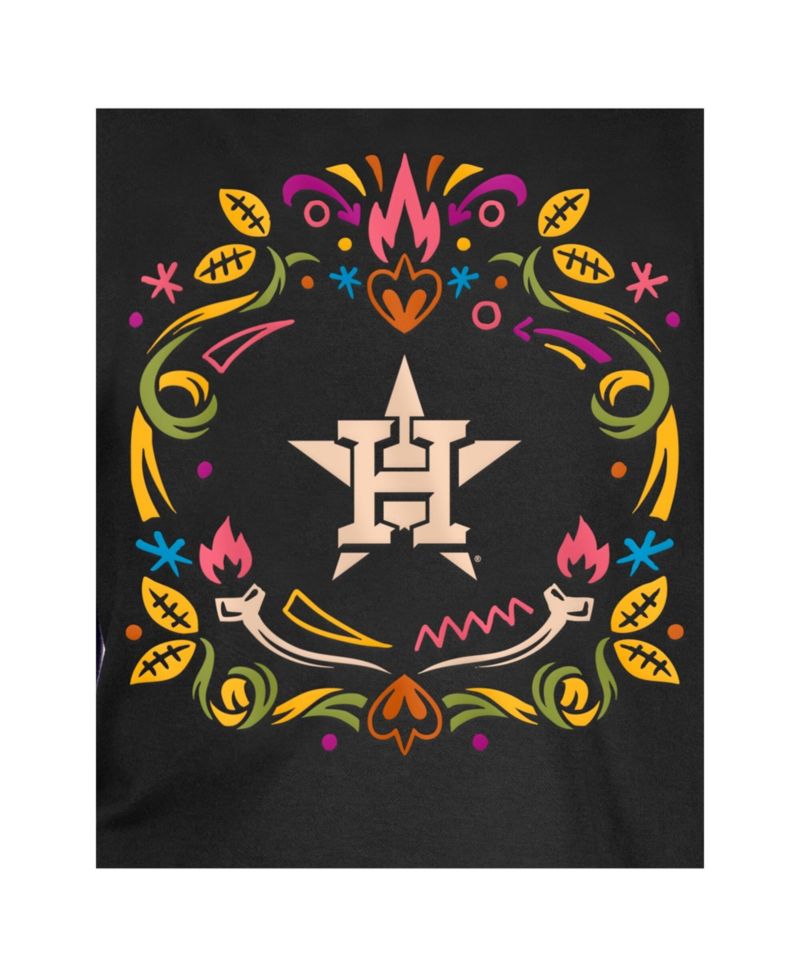 Big Boys and Girls Black Houston Astros Día de los Muertos T-Shirt
