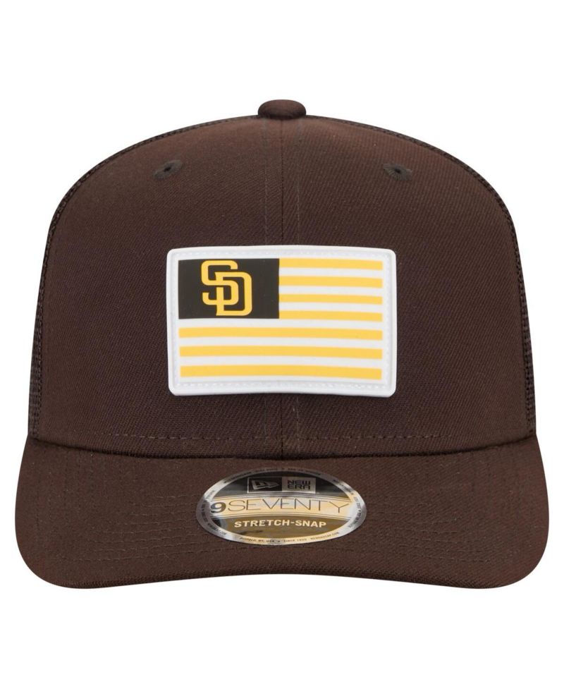 Men's Brown San Diego Padres Flag 9SEVENTY Stretch-Snap Hat