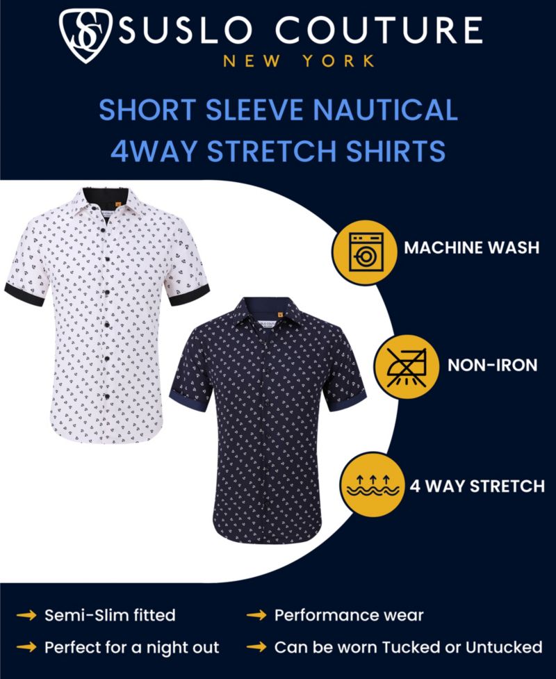 Men's Slim-Fit Geo-Print Performance Shirt