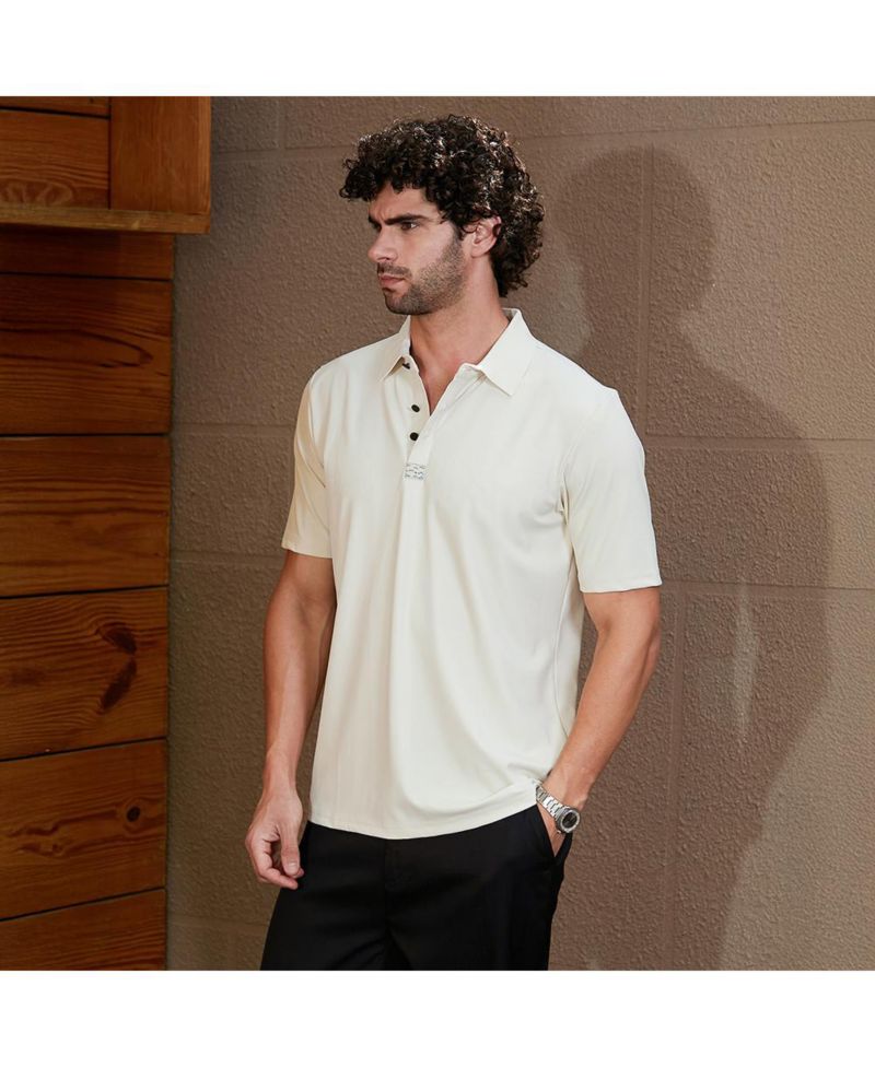 Men's Off-White Seamless Waffle Polo T-Shirt