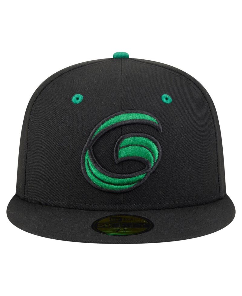 Men's Black Greensboro Grasshoppers Authentic Collection 59FIFTY Fitted Hat