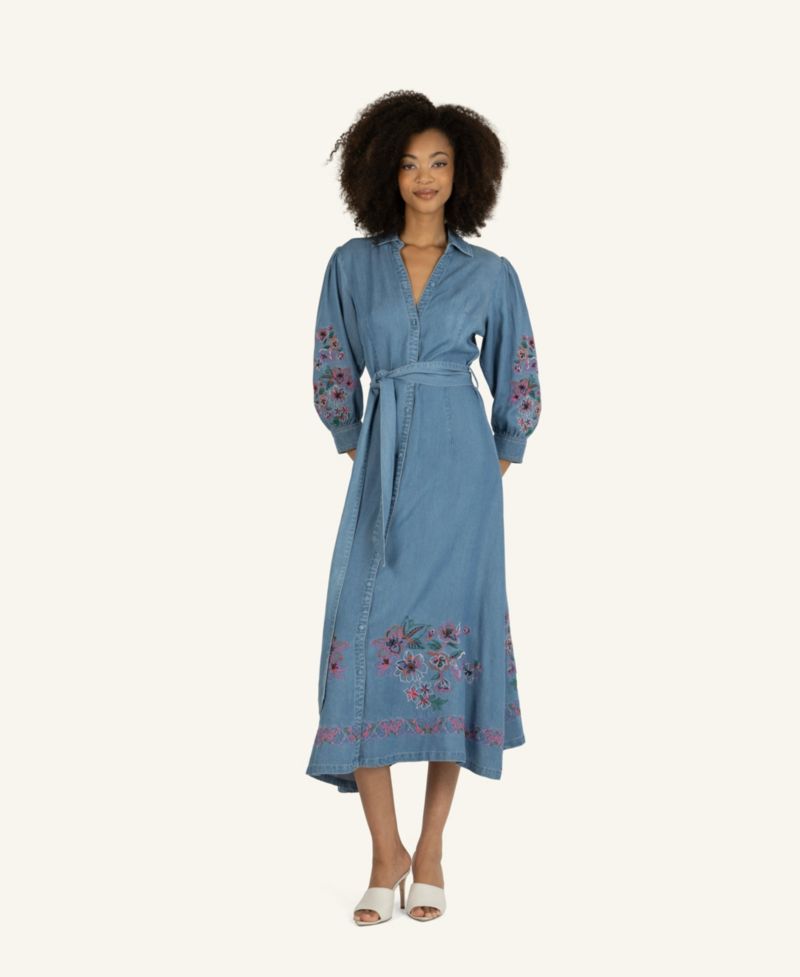 Women's Lynn Dress with Flower Embroidery