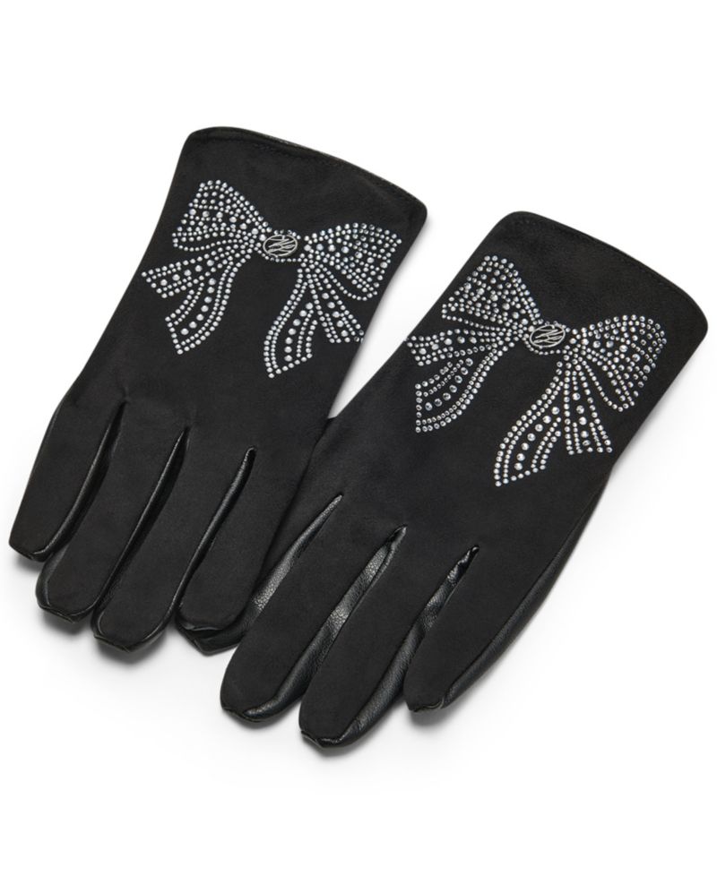 Faux Suede Bow Gloves