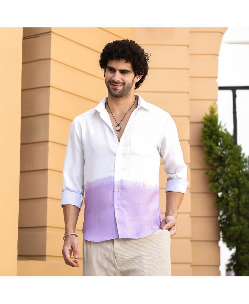 Men's Ombre-Plunge Regular Shirt