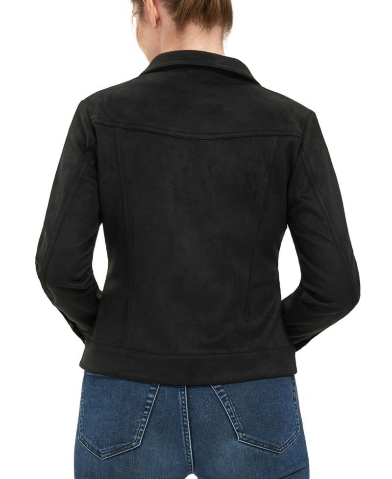 Women's Faux Suede Trucker Jacket