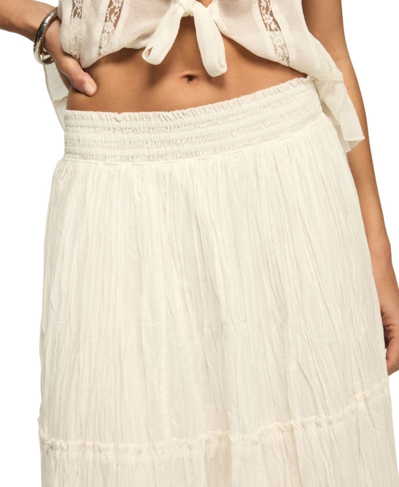 Women's Tiered Broomstick Pull-On Maxi Skirt