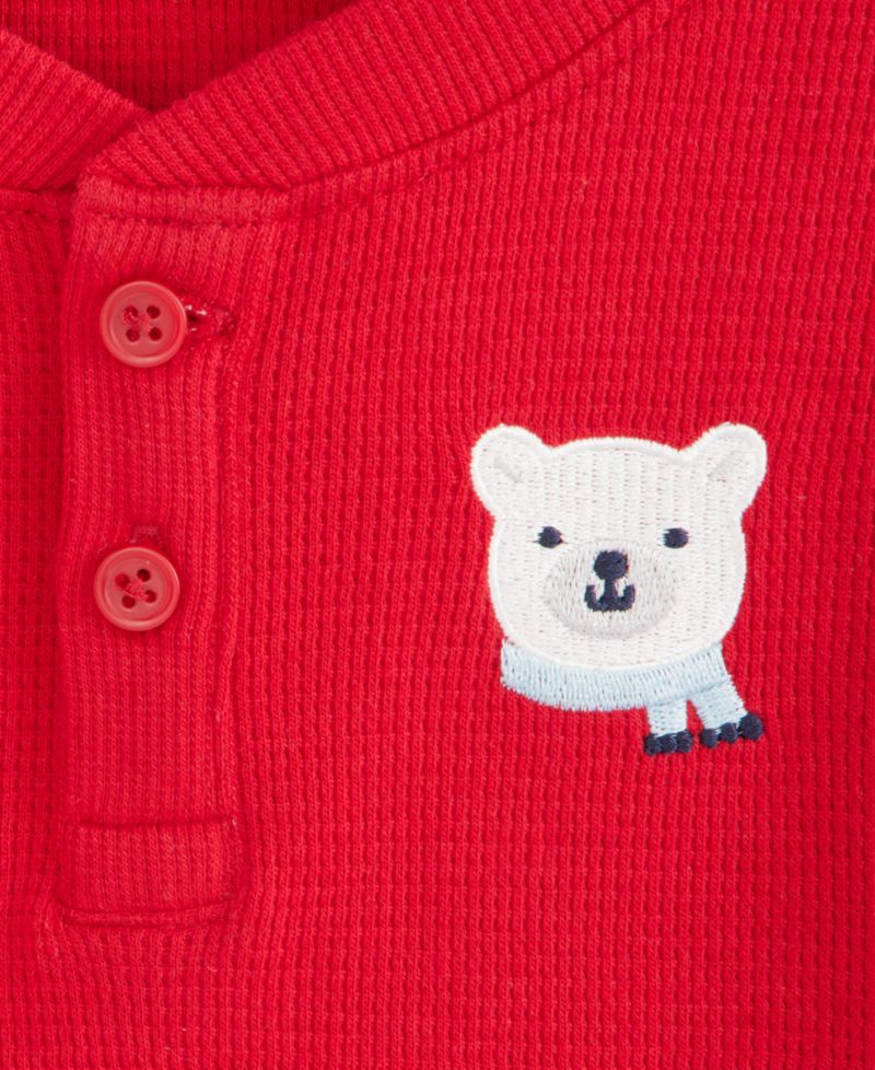Baby Boys' 3M-24M Mix & Match Long-Sleeve Polar Bear Henley T-Shirt