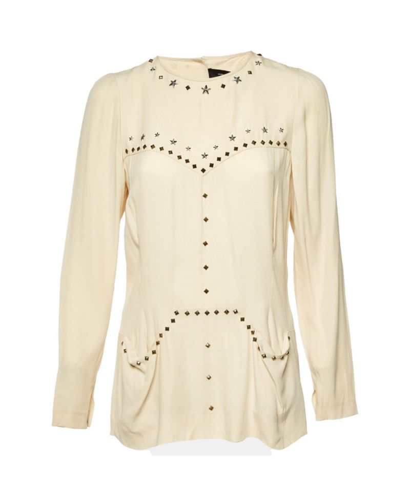 Women's Crepe Studded Long Sleeve Blouse