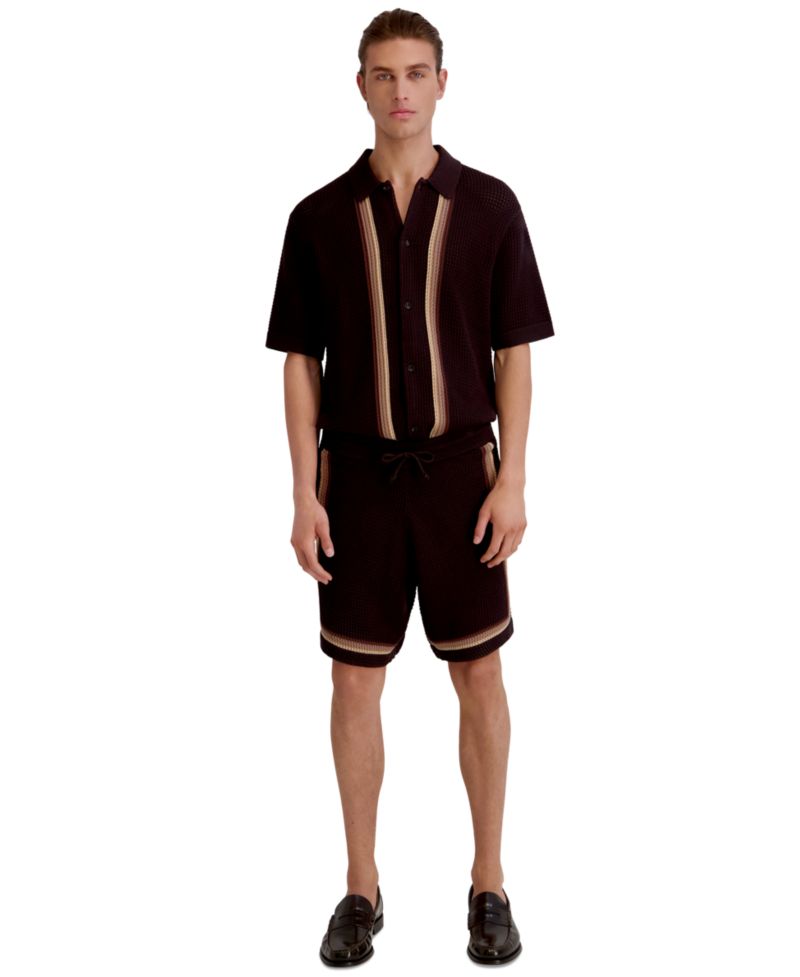 Men's Open Weave Crochet Pull-On Shorts