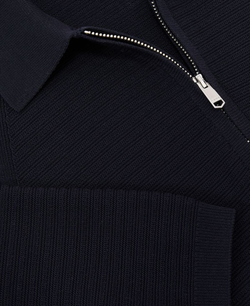 Men's Estate Textured-Knit Half-Zip Polo Shirt