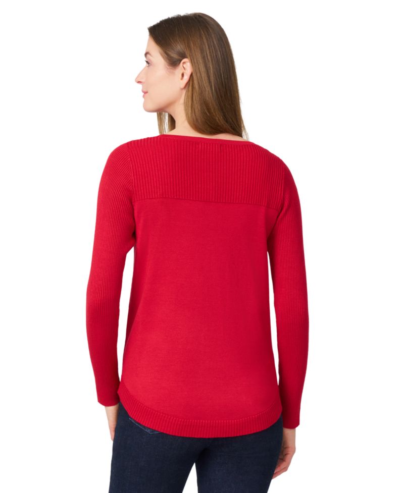 Women's Boat Neck Long-Sleeve Sweater