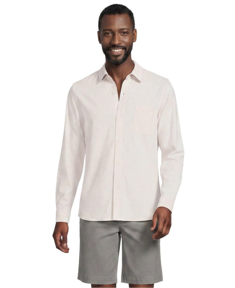 Men's Long Sleeve Knit Button Down Shirt