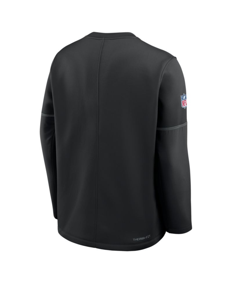Men's Black Las Vegas Raiders Sideline Coaches Midweight Therma-FIT Sweatshirt