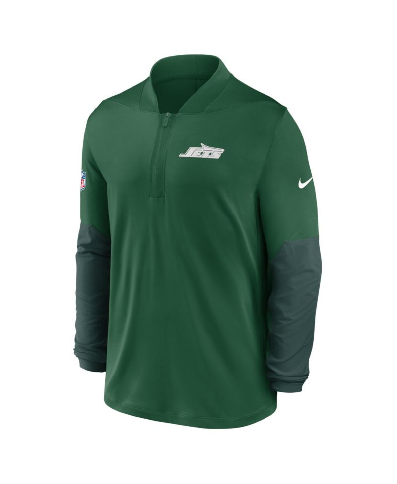 Men's Green New York Jets Sideline Dri-FIT Half-Zip Pullover Hoodie