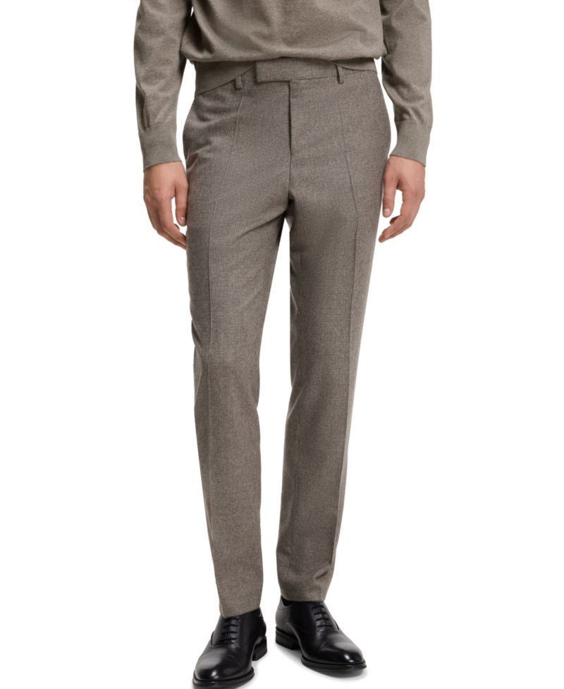 Men's Virgin Wool Slim-Fit Patterned Suit