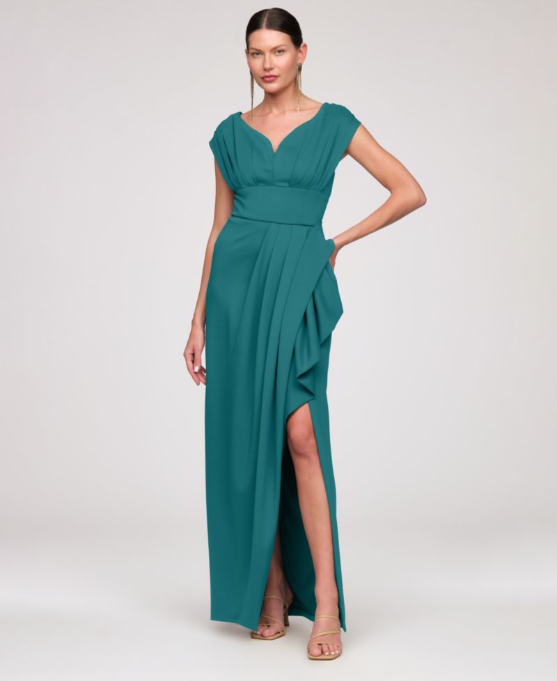 Women's Column V-Neck Gown Dress