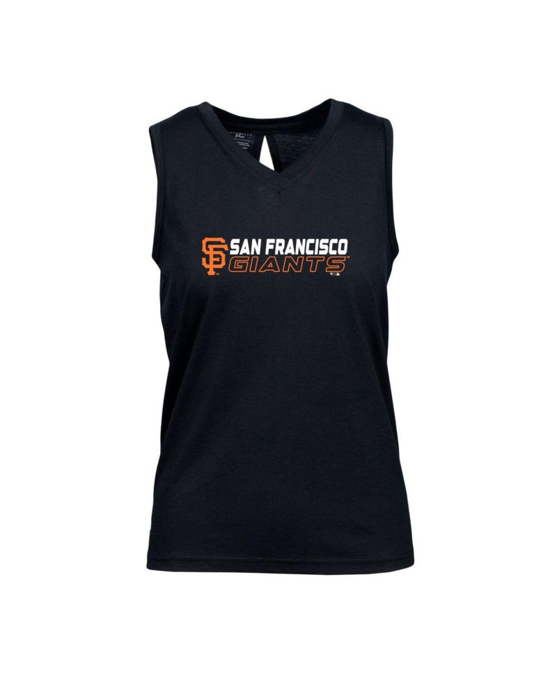 Women's Black San Francisco Giants Paisley Chase V-Neck Tank Top