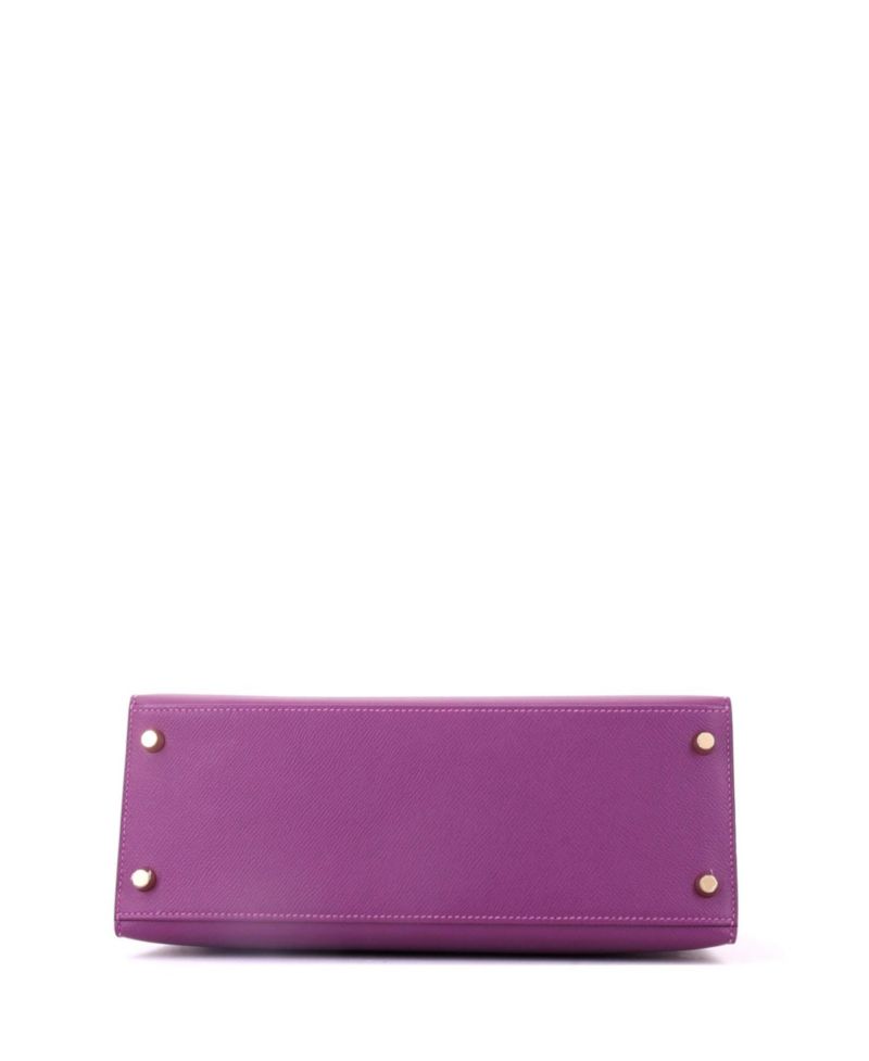 Pre-Owned Hermes Kelly 28 Handbag Purple Epsom with Gold Hardware