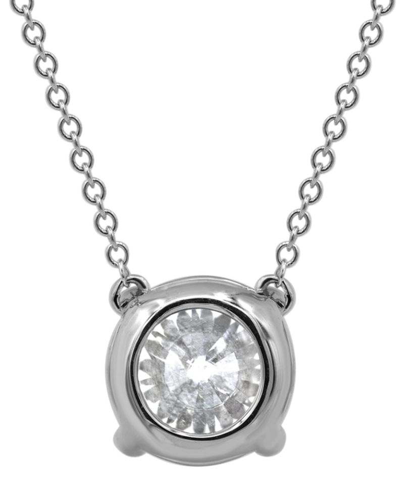 Certified Lab Grown Diamond Solitaire 18" Pendant Necklace (3 ct. t.w.) in 14k Gold