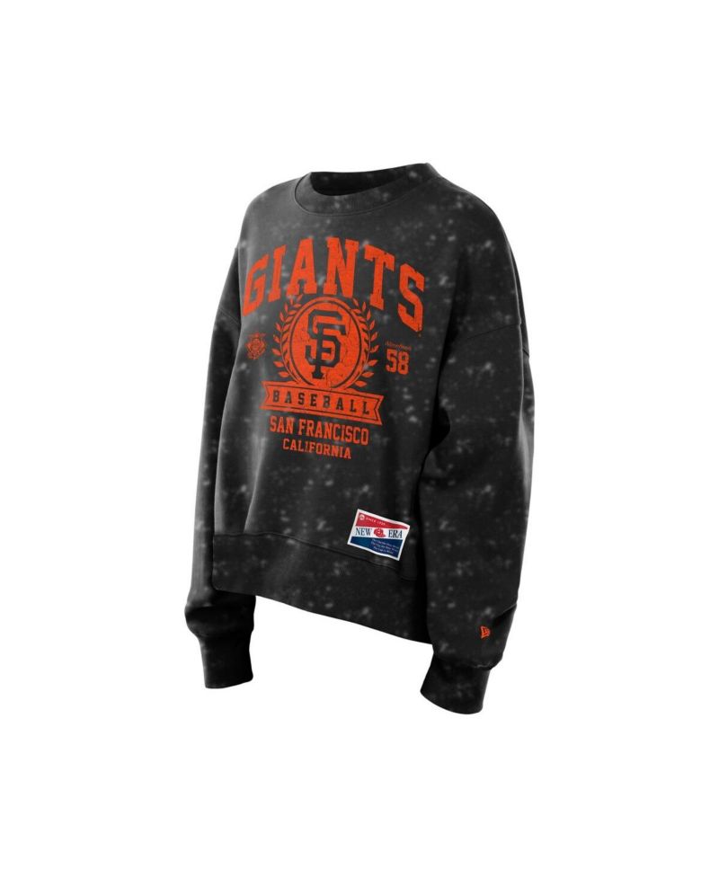 Women's Black San Francisco Giants Throwback Oversized Boxy Sweatshirt