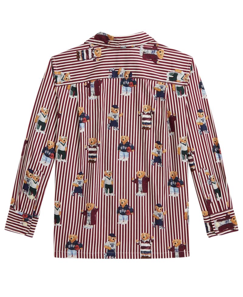 Boys' 2T-7 Polo Bear Striped Shirt