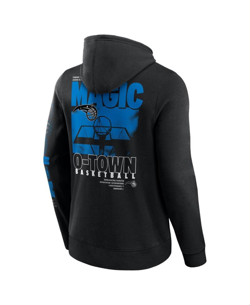 Men's Black Orlando Magic Game Time Crossover Pullover Hoodie