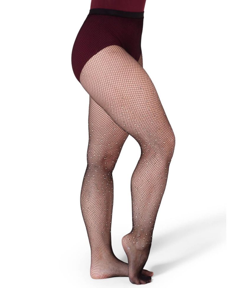 Women's All-Over Rhinestone Fishnet Tight