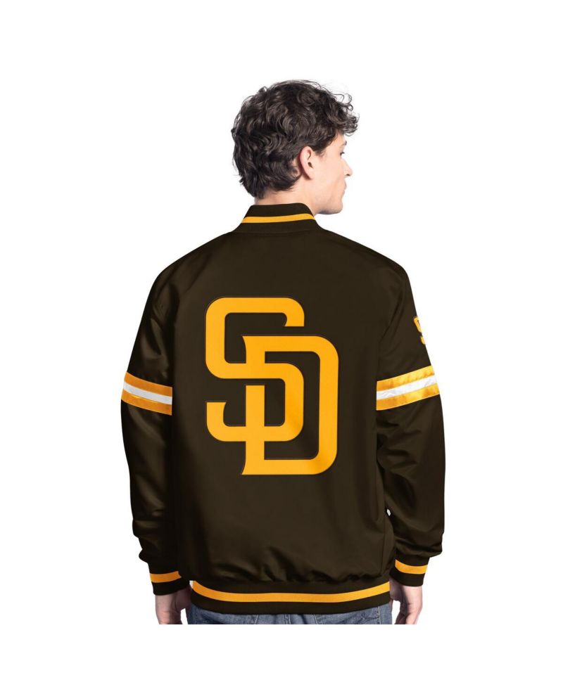 Men's Brown San Diego Padres Scout Full-Snap Varsity Jacket
