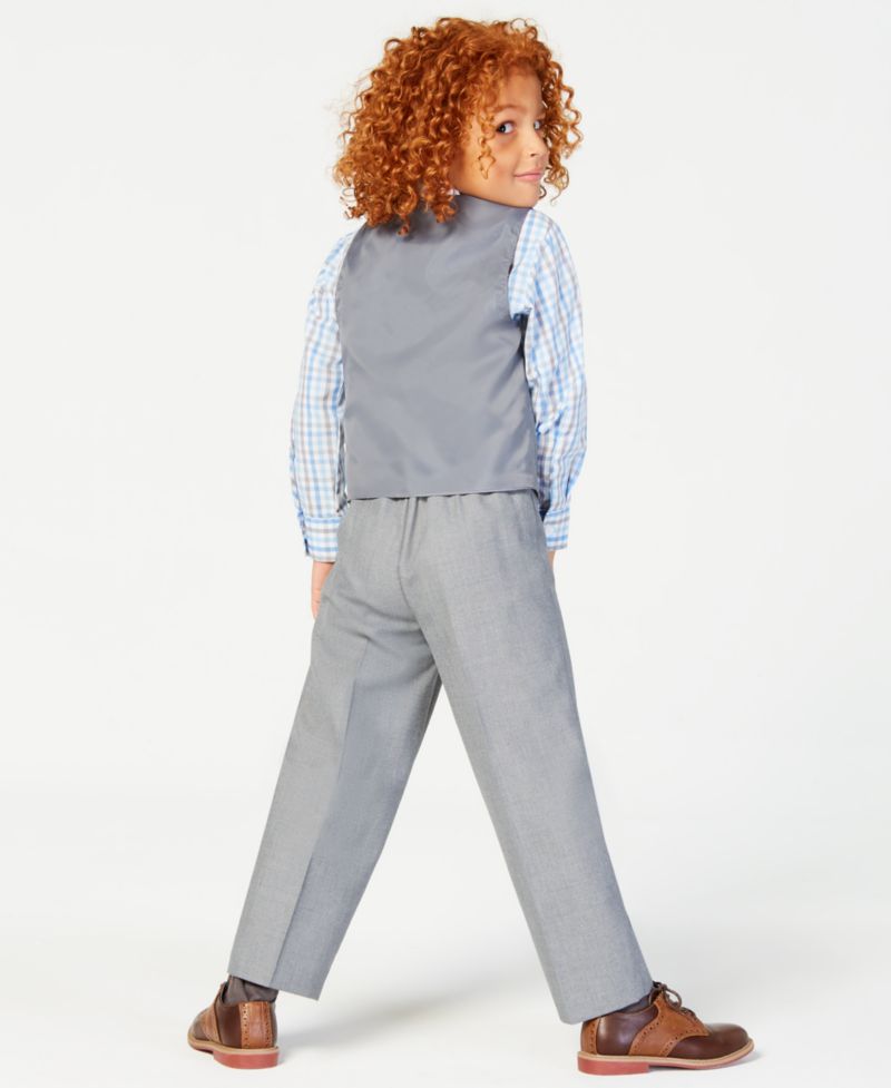 3-Pc. Machine Washable Sharkskin Vest, Shirt & Pants Set, Toddler and Little Boys