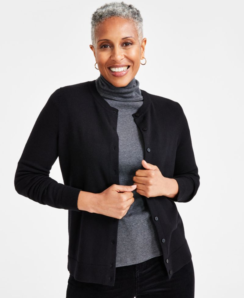 Petite Crewneck Cardigan