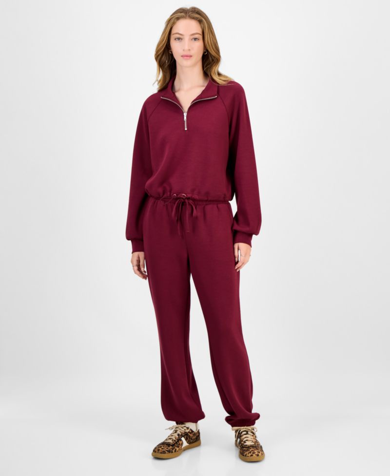 Juniors' Half-Zip Scuba Sweatshirt