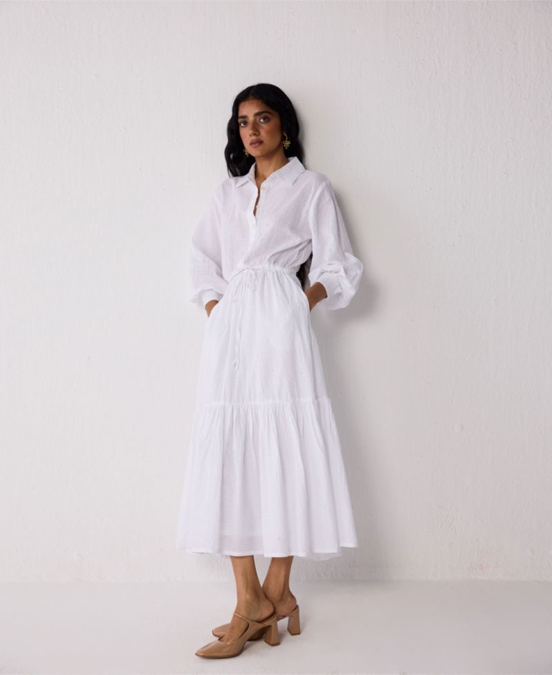 Women's Embroidered Flowy Tiered Maxi Dress