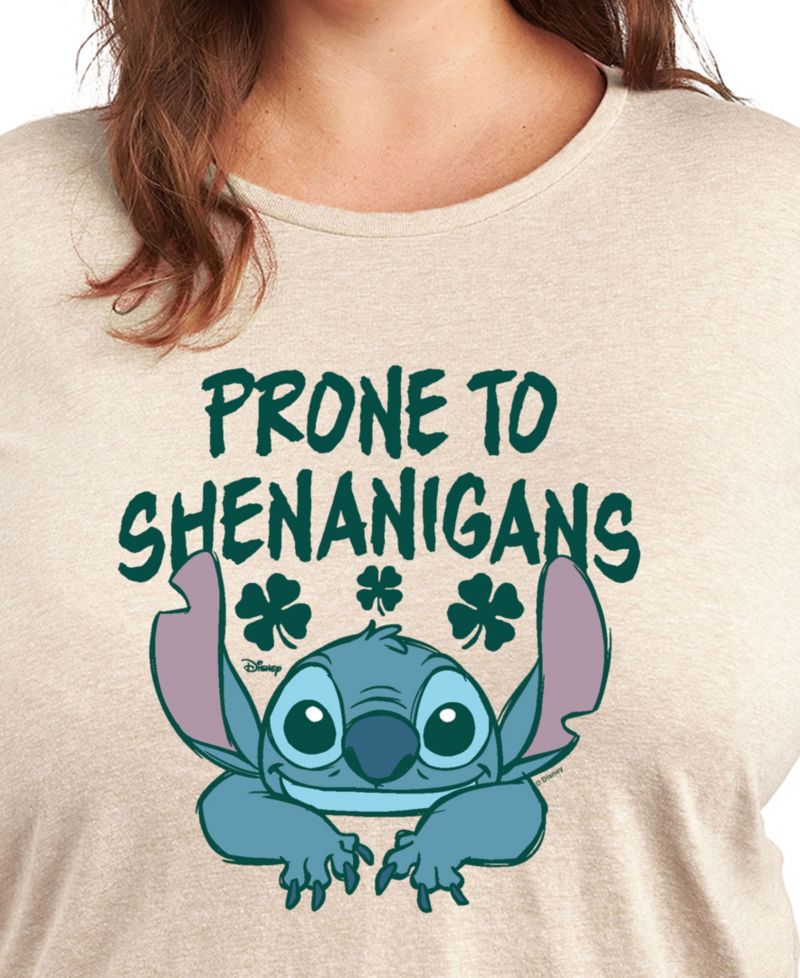 Plus Size Stitch St. Patrick's Day Shenanigans Graphic Crew Neck T-Shirt